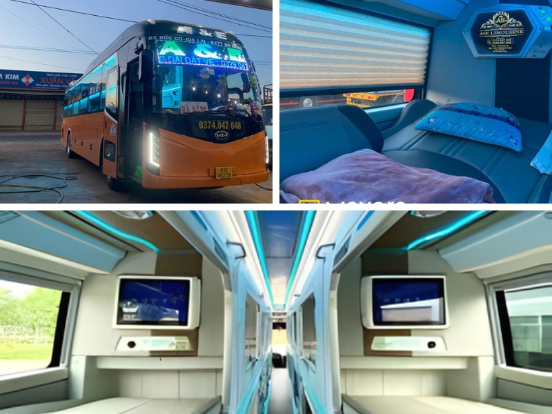 Nhà xe A&E Travel từ Đà Nẵng đi Gia Lai với loại xe Limousine 24 phòng
