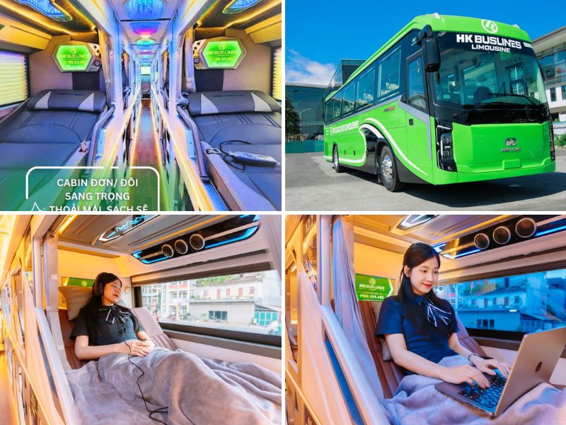 Nhà xe HK BUSLINES từ Đà Nẵng đi Ninh Bình với loại xe Limousine giường phòng 24 chỗ