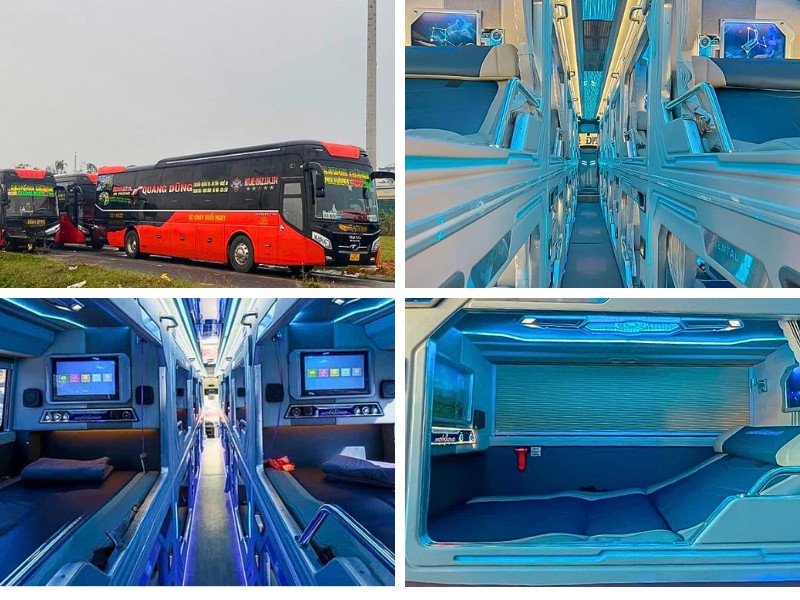 Nhà Xe Quang Dũng TQĐ Giường từ Đà Nẵng đi Hải Phòng với loại xe giường nằm VIP 20 phòng