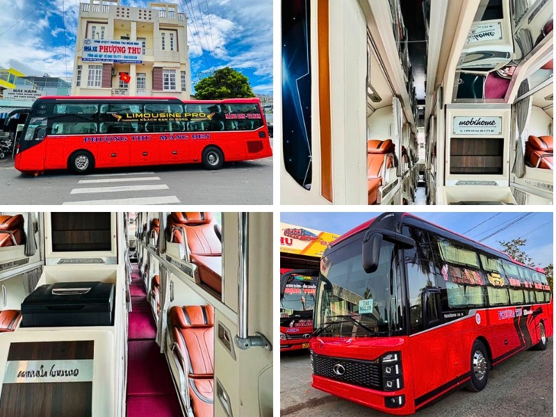 Nhà xe Phương Thu từ Đà Nẵng đi Kon Tum với loại xe Limousine 34 phòng đơn