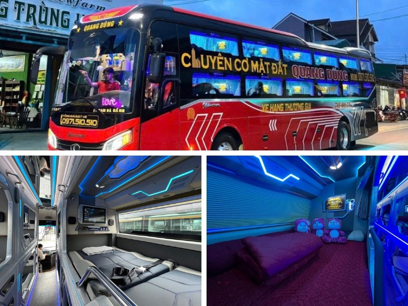 Nhà xe Quang Dũng VIP Limousine từ Đà Lạt đi Đà Nẵng với xe Limousine 22 phòng