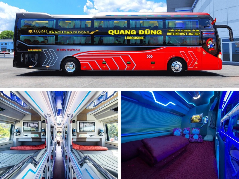 Nhà xe Quang Dũng VIP Limousine từ Đà Lạt đi Quảng Nam với xe Limousine 22 phòng có nhà vệ sinh
