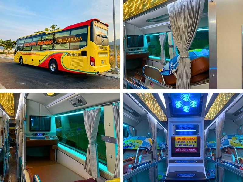 Nhà xe Quang Hạnh từ Đà Nẵng đi Phú Yên với xe Limousine 32 giường có nhà vệ sinh