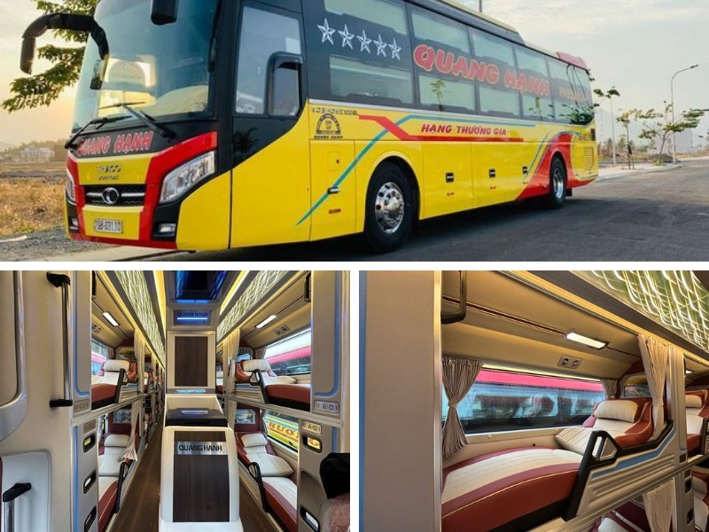 Nhà xe Quang Hạnh từ Đà Nẵng đi Nha Trang với loại xe Limousine 32 giường có WC