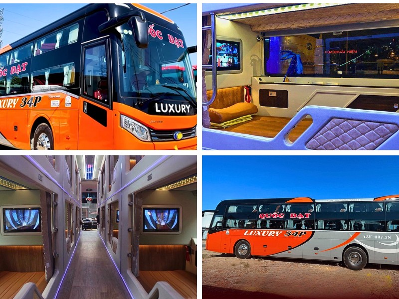 Nhà xe Quốc Đạt từ Đà Nẵng đi Buôn Ma Thuột - Đắk Lắk với mẫu xe Limousine giường nằm 22 chỗ