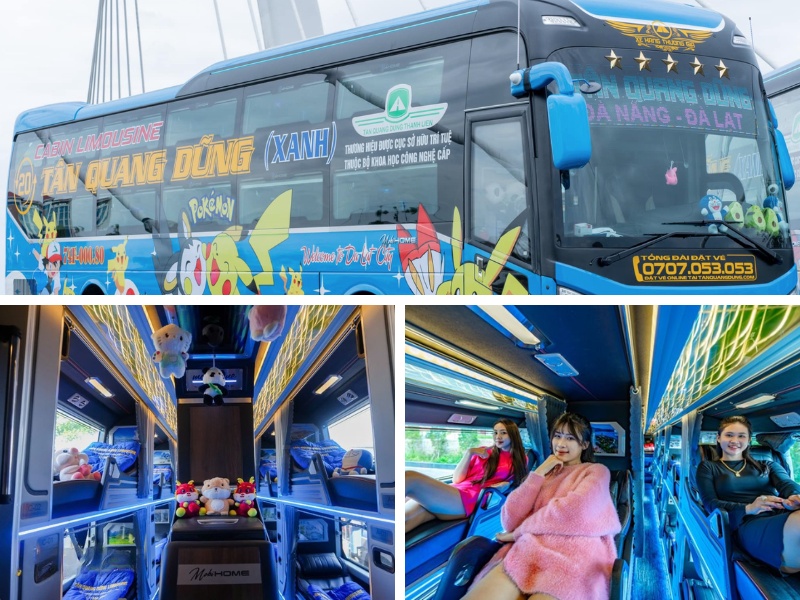 Nhà xe Tân Quang Dũng từ Đà Nẵng đi Gia Lai với mẫu xe Limousine 32 phòng