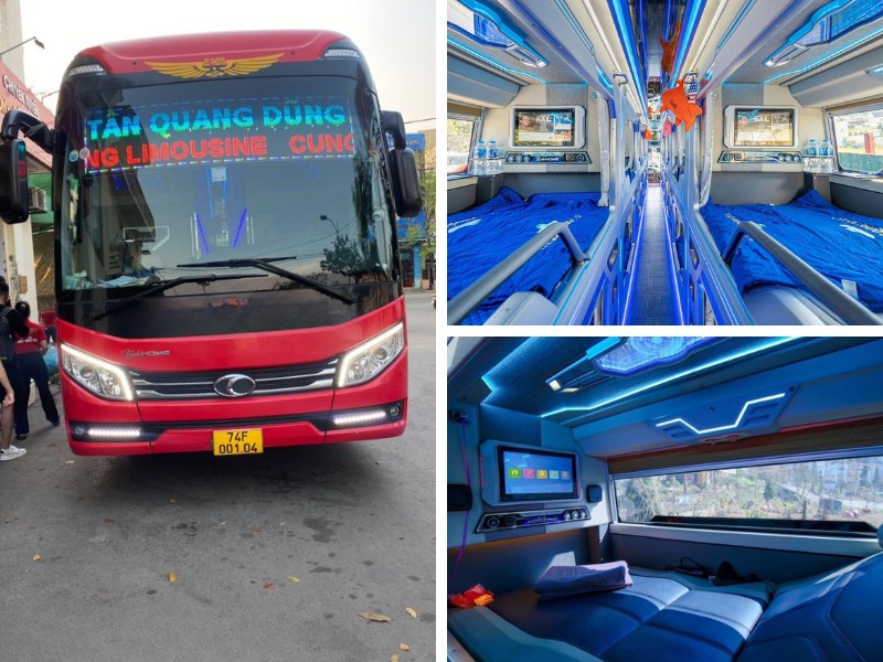 Nhà xe Tân Quang Dũng từ Đà Nẵng đi Hà Tĩnh với Loại xe Limousine 22 phòng