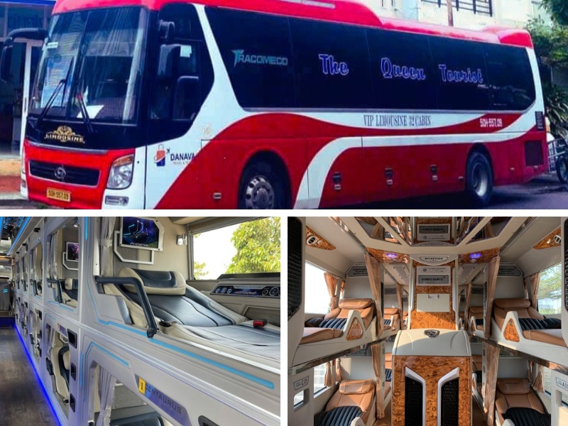Nhà xe The Queen Tourist từ Đà Lạt đi Quảng Nam với xe Limousine 22 phòng