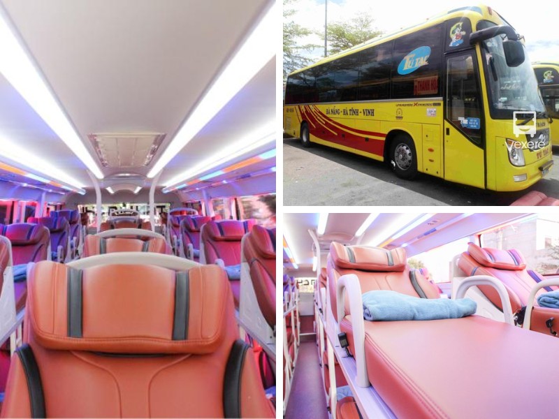 Nhà xe Tú Tạc từ Đà Nẵng đi Nghệ An với loại xe giường nằm 43 chỗ