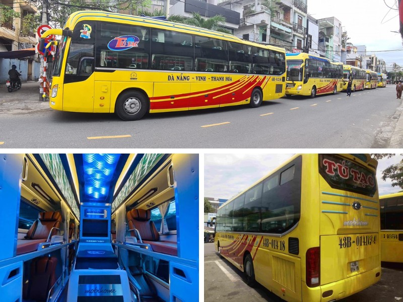 Nhà xe Tú Tạc từ Đà Nẵng đi Thanh Hóa với loại xe giường nằm 43 chỗ