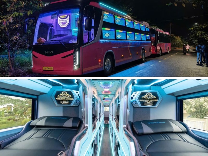 Nhà xe HM Happycar từ Đà Lạt đi Hội An với loại xe Limousine 24 phòng đôi sang trọng