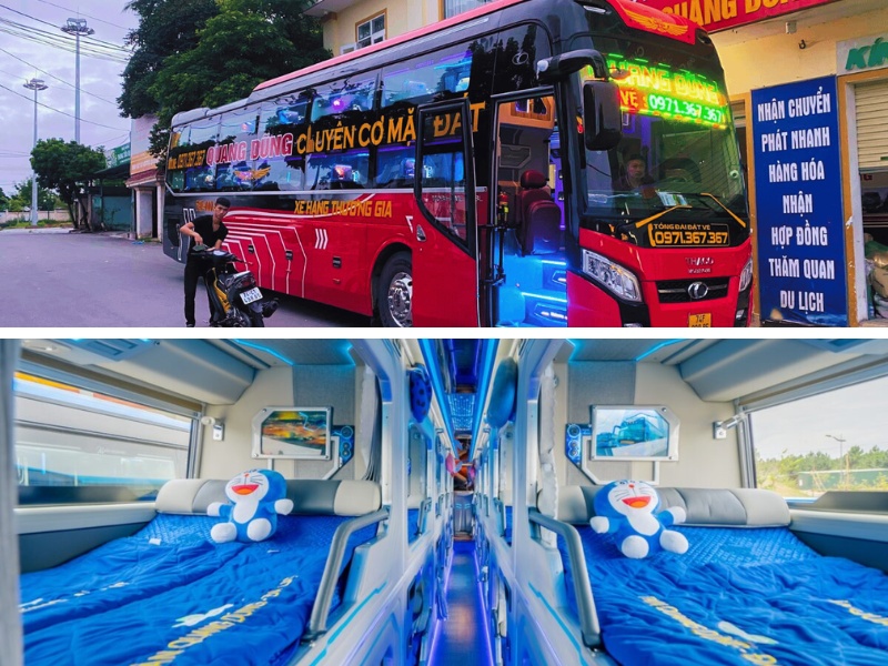 Nhà xe Quang Dũng VIP Limousine từ Đà Lạt đi Quảng Ngãi với loại xe Limousine 22 phòng đôi sang trọng