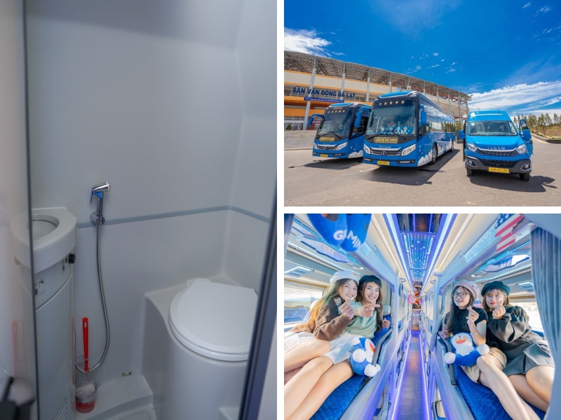 Nhà xe Tân Quang Dũng từ Đà Lạt đi Quảng Bình với loại xe Limousine 22 phòng đôi có nhà vệ sinh trên xe