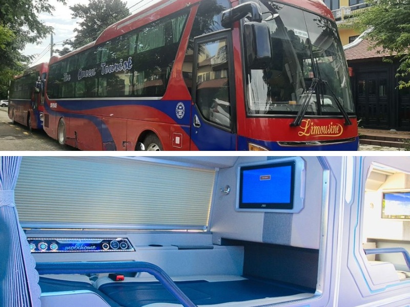 Nhà xe The Queen Tourist từ Đà Lạt đi Hội An với loại xe Limousine 22 phòng đôi