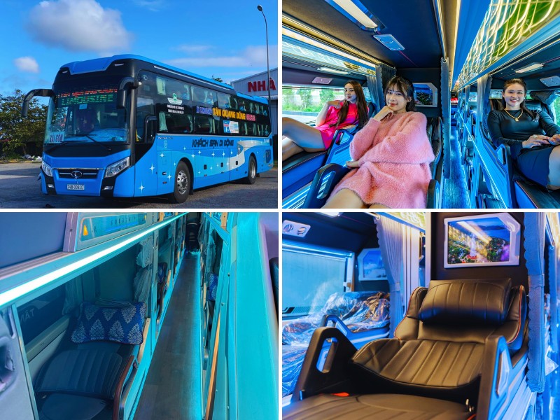 Xe khách Tân Quang Dũng từ Quảng Nam đi Vũng Tàu với xe Limousine 32 phòng có WC