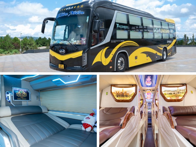 Nhà xe Tân Niên từ Đà Lạt đi Kiên Giang với loại xe Limousine 24 phòng đôi