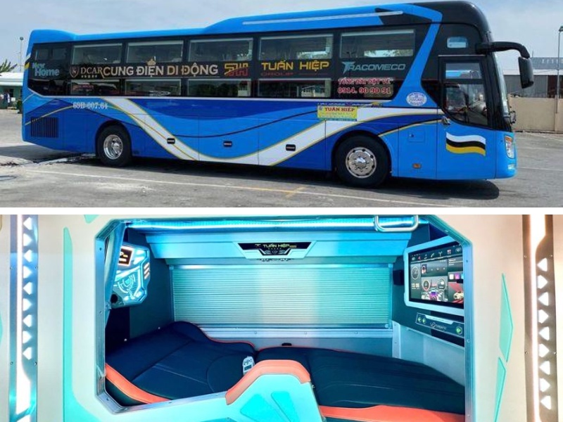 Nhà xe Tuấn Hiệp từ Đà Lạt đi Cà Mau với loại xe Limousine phòng đôi 24 chỗ